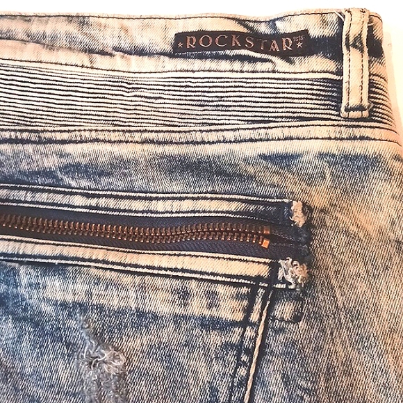 ROCKSTAR Acid Wash Distressed Men's Blue Jeans Size 42 - Picture 4 of 15